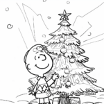 Classic Charlie Brown Christmas Tree Coloring Pages 1