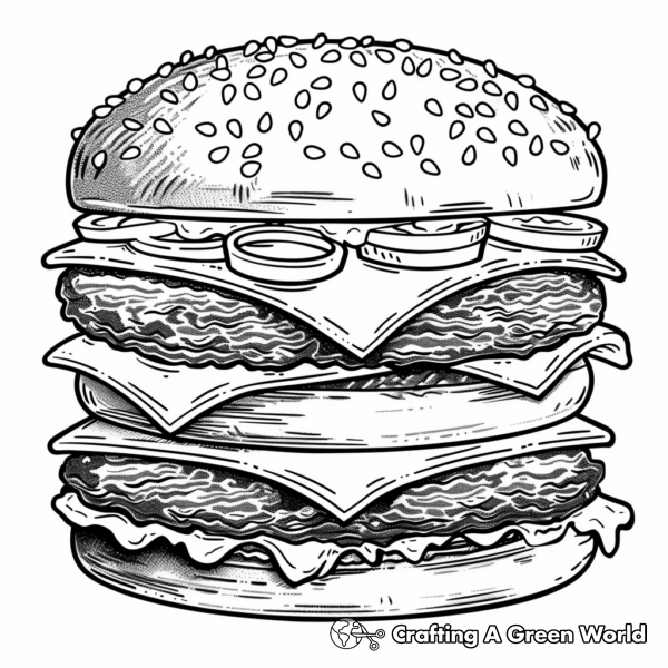 Classic Cheeseburger Coloring Pages 1