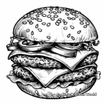 Classic Cheeseburger Coloring Pages 2