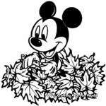 Classic Disney Characters in Autumn Scenes Coloring Pages 3