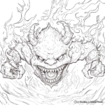 Classic Fire Demon Coloring Pages 1