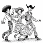 Classic Flamenco Dancers Fiesta Coloring Pages 3