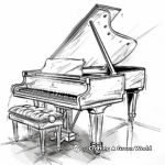 Classic Grand Piano Coloring Pages 2