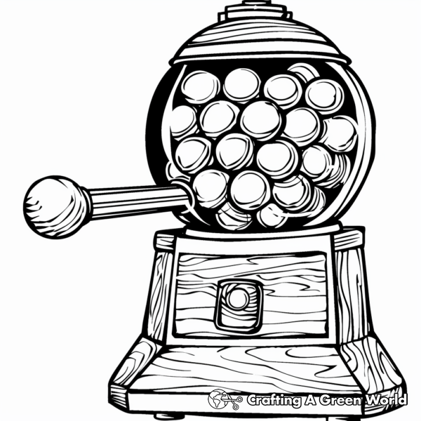 Classic Gumball Machine Coloring Pages 1