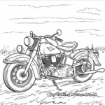 Classic Harley-Davidson WLA Military Motorcycle Coloring Pages 1