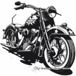 Classic Harley-Davidson WLA Military Motorcycle Coloring Pages 2