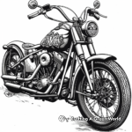 Classic Harley-Davidson WLA Military Motorcycle Coloring Pages 3