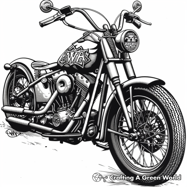 Harley Davidson Coloring Pages - Free &amp; Printable!