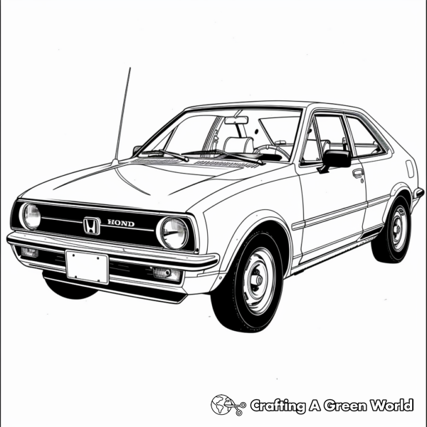 Classic Honda Civic Coloring Pages 1