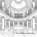 Classic Library Design Interior Coloring Pages 2