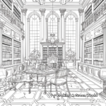 Classic Library Design Interior Coloring Pages 3