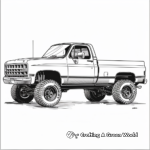 Classic Lifted Pickup Truck Coloring Sheets 1