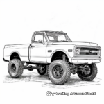 Classic Lifted Pickup Truck Coloring Sheets 4
