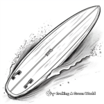 Classic Longboard Surfboard Coloring Pages 3