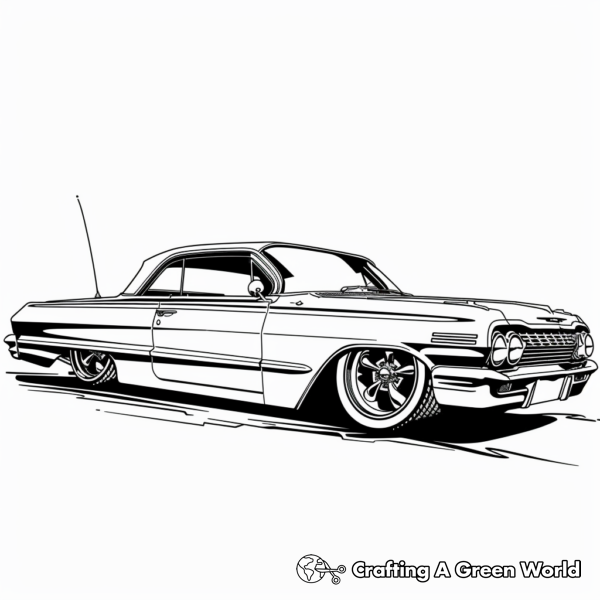 Classic Lowrider Car Coloring Pages 1