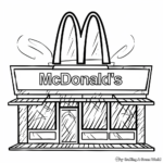 Classic McDonald's Storefront Coloring Pages 1