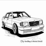 Classic Mercedes 190E Evolution II Coloring Pages 2