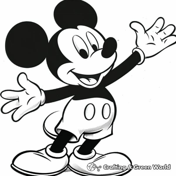 Classic Mickey Mouse and Friends Coloring Pages 1
