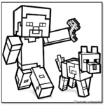 Páginas para colorear del clásico Minecraft Steve 1