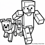 Classic Minecraft Steve Coloring Pages 4