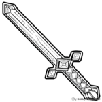Classic Minecraft Sword Coloring Pages 2