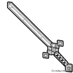 Classic Minecraft Sword Coloring Pages 3
