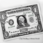 Classic One Dollar Bill Coloring Pages 1