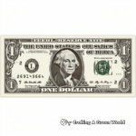 Classic One Dollar Bill Coloring Pages 2