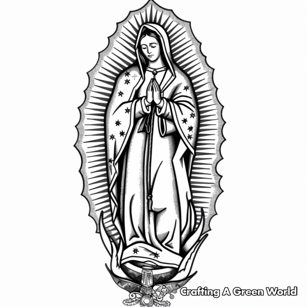 Classic Our Lady of Guadalupe Coloring Pages 1