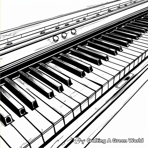 Classic Piano Keyboard Coloring Pages 1