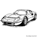Classic Red Ferrari Coloring Pages 2