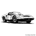 Classic Red Ferrari Coloring Pages 4