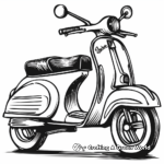 Classic Retro Scooter Coloring Pages 1
