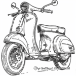 Classic Retro Scooter Coloring Pages 2