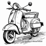 Classic Retro Scooter Coloring Pages 4