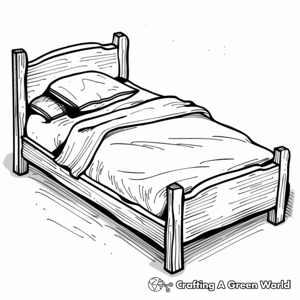 Classic Single Bed Coloring Pages 1