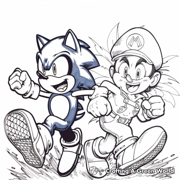 Classic Sonic The Hedgehog Coloring Pages 1