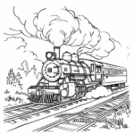 Classic Steam Train on Tracks Coloring Pages 4