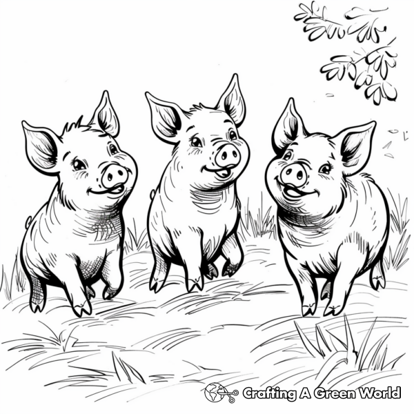Classic Three Little Pigs Story Coloring Pages 1