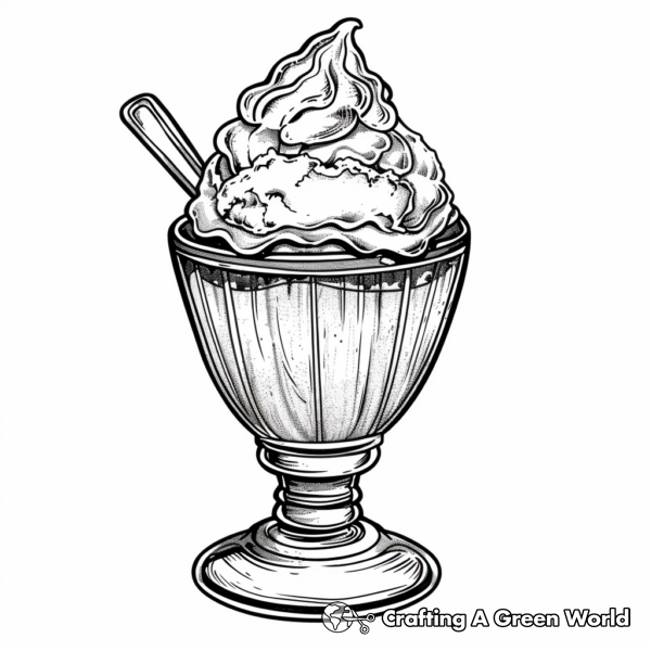 Classic Vanilla Sundae Coloring Pages 1