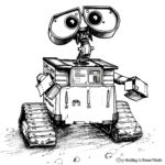 Classic Wall-E Coloring Pages for Adults 1