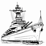 Classic WWII Battleship Coloring Pages 1