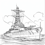 Classic WWII Battleship Coloring Pages 2