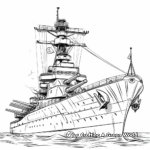 Classic WWII Battleship Coloring Pages 3