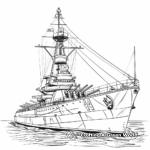 Classic WWII Battleship Coloring Pages 4