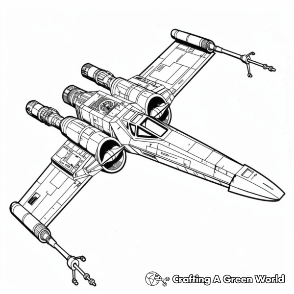 Classic X-Wing Fighter Coloring Pages 1