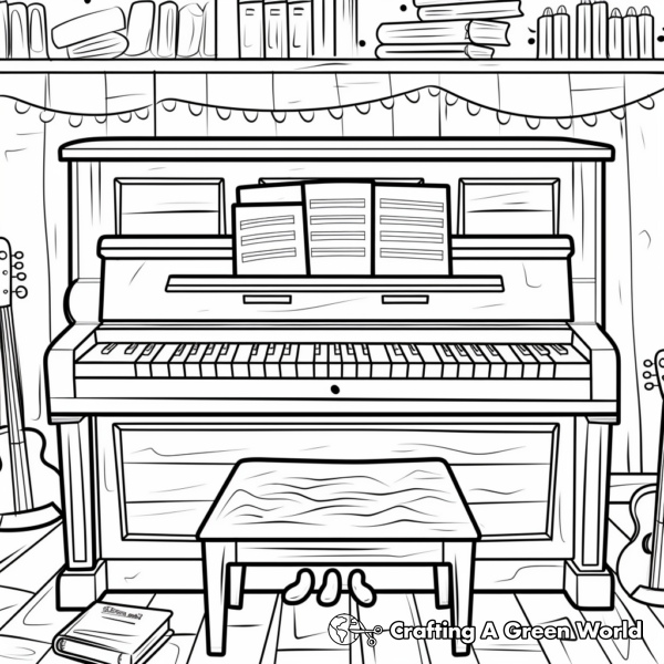 Classical Piano Coloring Pages 1
