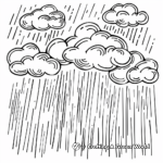 Cloudy Sky and Rain Coloring Pages 1