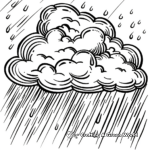 Cloudy Sky and Rain Coloring Pages 2