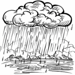 Cloudy Sky and Rain Coloring Pages 3